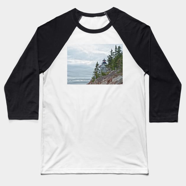 Bass Harbor Head Light Baseball T-Shirt by BeanME